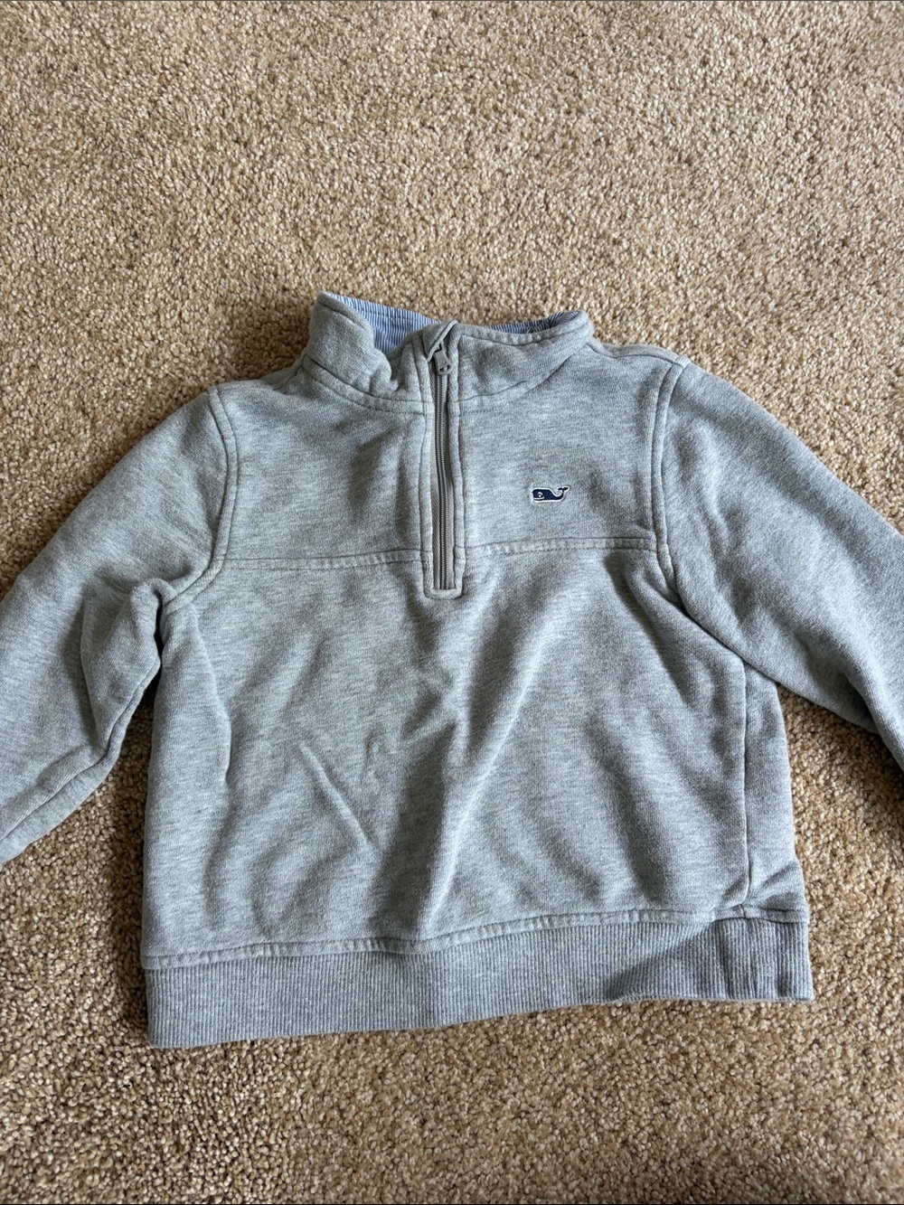 Vineyard Vines Light Gray Kids Half-Zip Sweatshirt